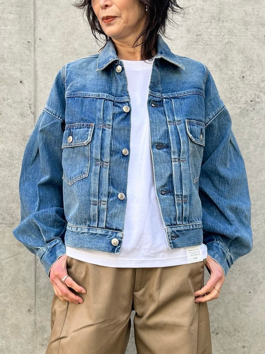 HYKE / BALLOON SLV DENIM JK TYPE2 REGULAR FIT / USED WASH BLUE / 17514
