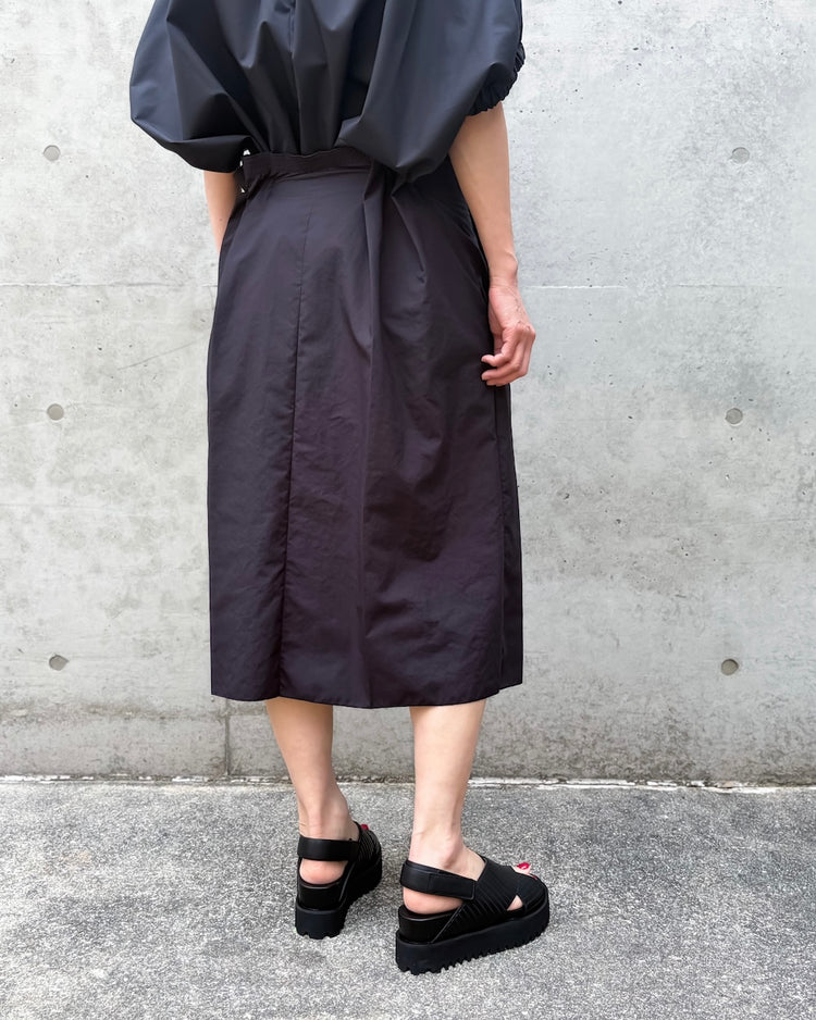 ASTRAET / ウエストゴム ギャザー タックスカート / BLACK / 54242360009