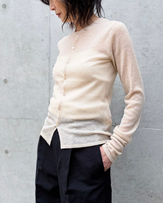AURALEE / SHEER CASHMERE KNIT CARDIGAN / TOP BEIGE / A26SC01CJ
