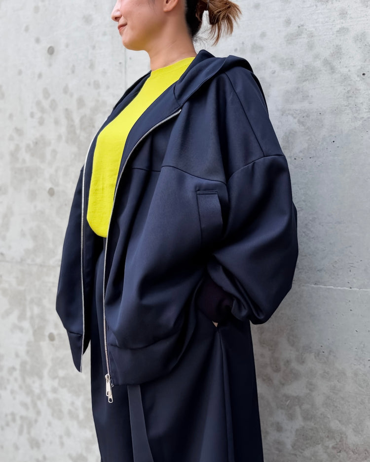ENFÖLD / STTRUCTURED HOODIE / Dark Navy / 300JA230-2311