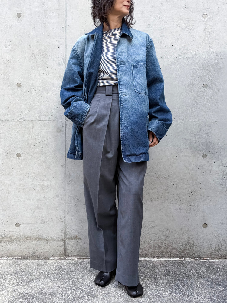 BOWTE / DENIM COVERALL JACKET / BLUE WASHED / 261-06-0002