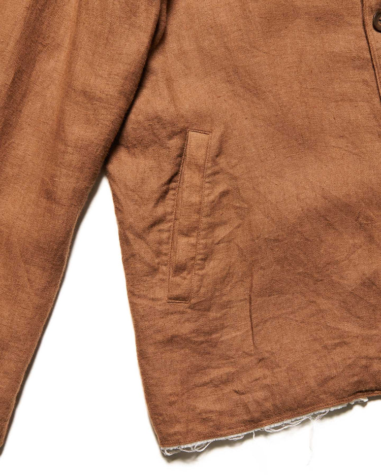 uniform experiment / BRUSHED LINEN CUT-OFF JACKET / BROWN / UE-252003