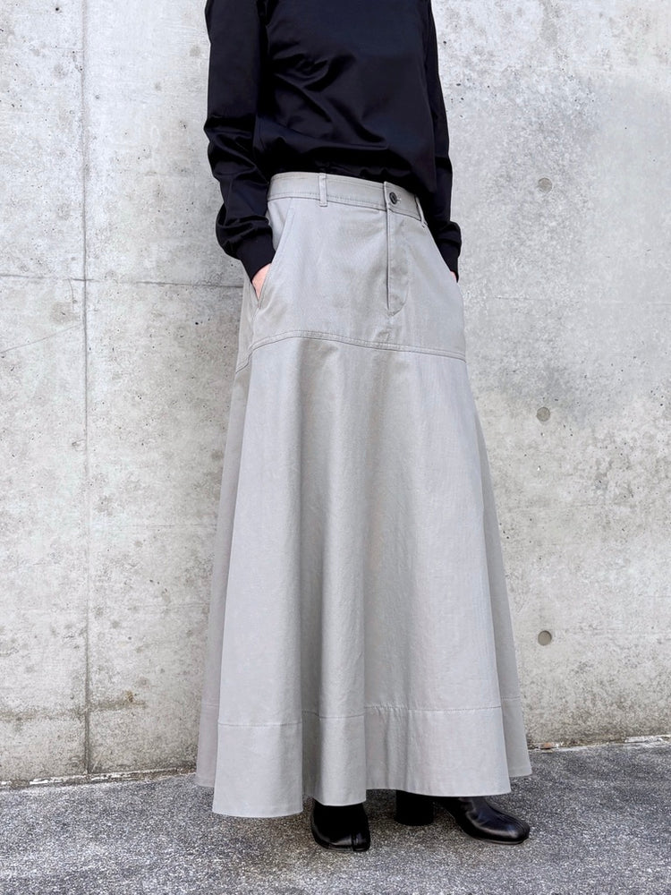 GALERIE VIE / ノンマーセライズドコットン フレアスカート / GRAY / 23056105007