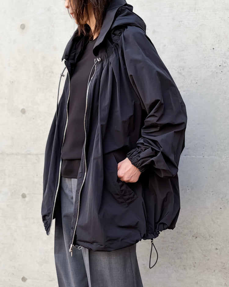 CINOH / NYLON HOODIE BLOUSON / BLACK / E-21-003