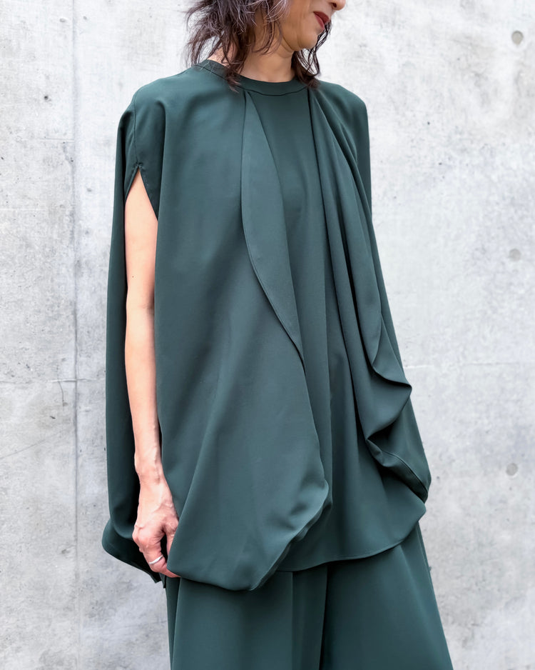 ENFÖLD / EGG DRAPE PULLOVER / D.GREEN / 300JA730-0821