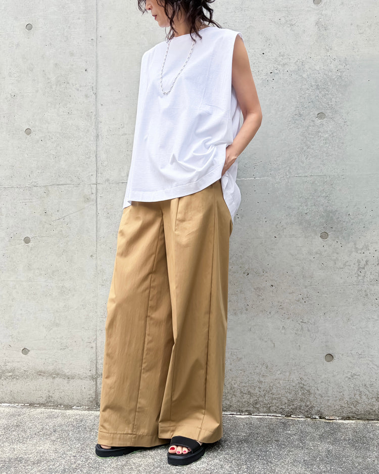 ADAWAS / DRY COTTON JERSEY FLARED TANK / WHITE / ADWS-507-38