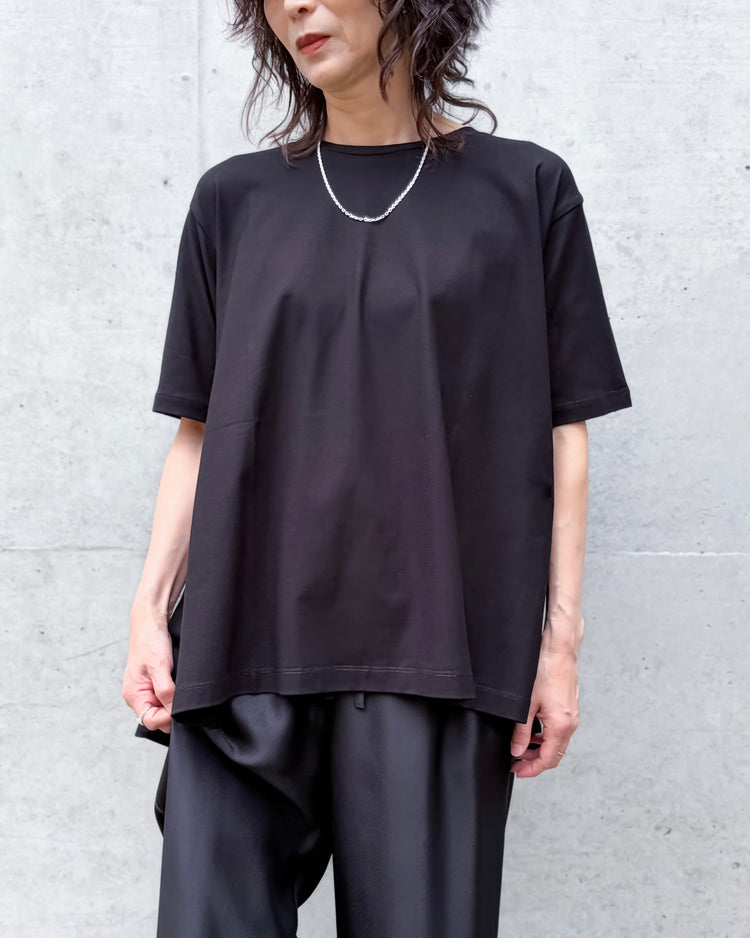 ADAWAS / DRY COTTON JERSEY FLARED TEE / BLACK / ADWS-507-39