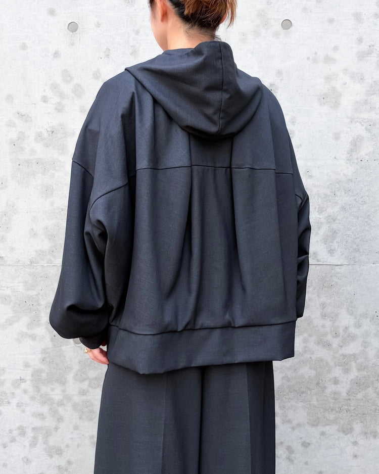 ENFÖLD / STTRUCTURED HOODIE / Charcoal Gray / 300JA230-2311