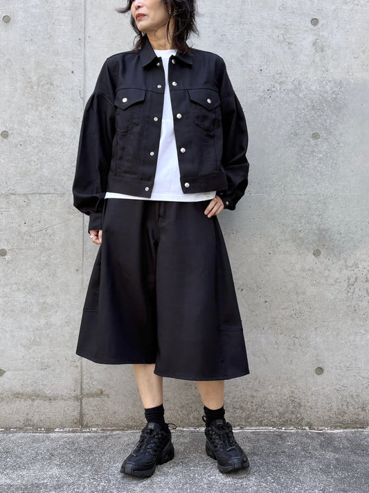 HYKE / OXFORD SHORTS / BLACK / 13388