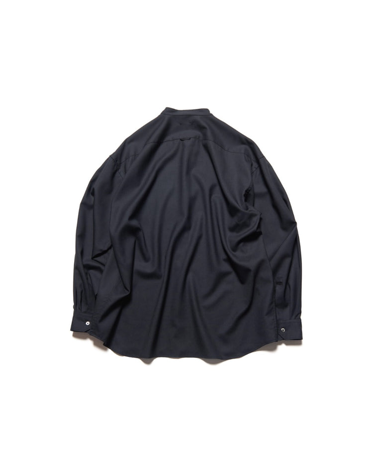 SOPHNET. / WASHBLE WOOL BAND COLLAR SHIRT / BLACK / SPNT-262020
