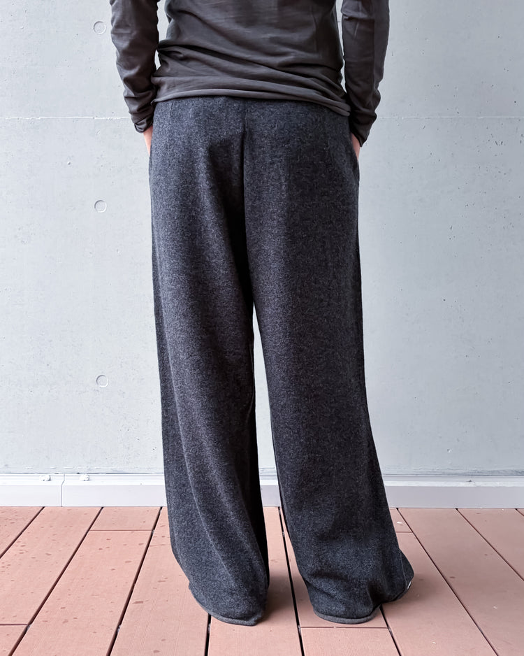 WALANCE / MERINO WOOL WIDE PANTS / CHARCOAL / 3263-006