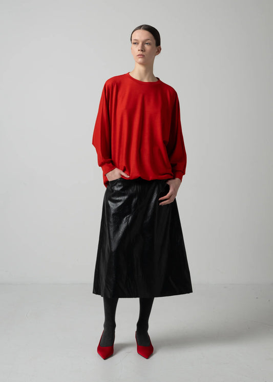 COGTHEBIGSMOKE / ONIX CREW NECK TOP / SCARLET