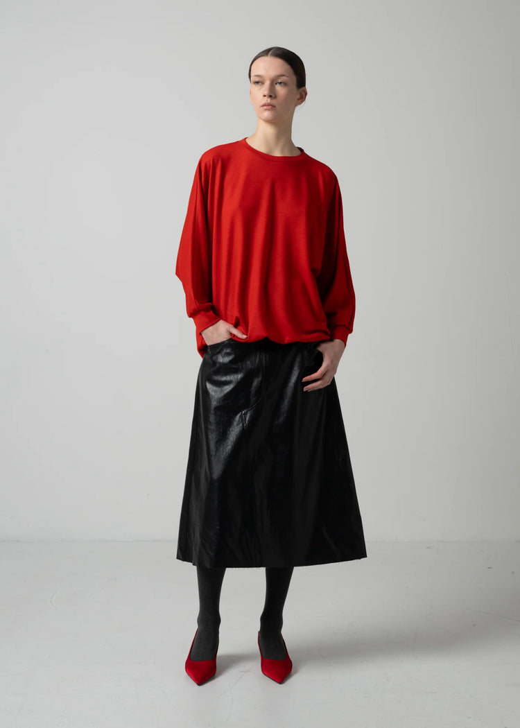 COGTHEBIGSMOKE / ONIX CREW NECK TOP / SCARLET