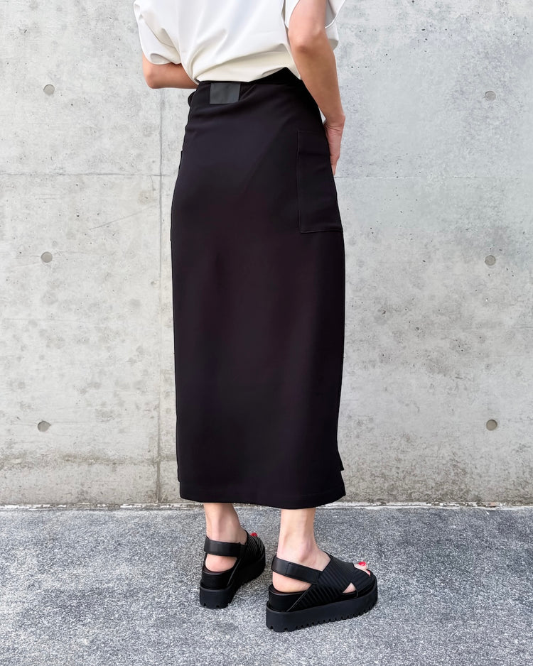 COGTHEBIGSMOKE / MINA DOUBLE WRAP SKIRT / BLACK
