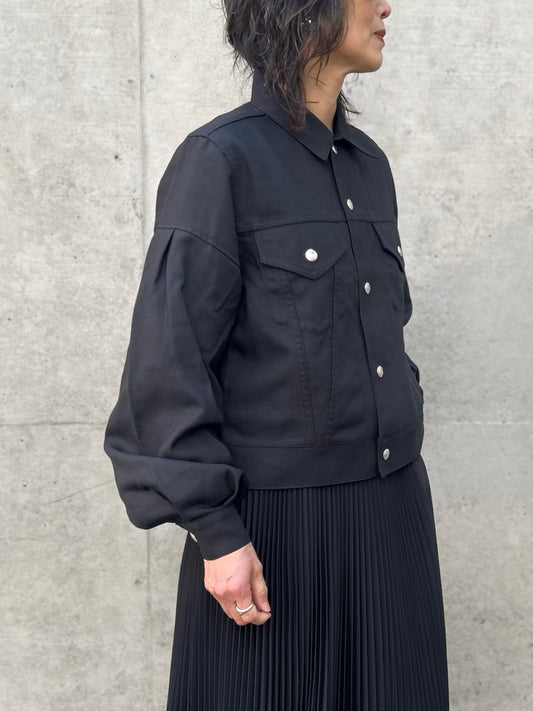HYKE / OXFORD BALLOON SLEEVE JACKET TYPE3 REGULAR FIT / BLACK / 17570