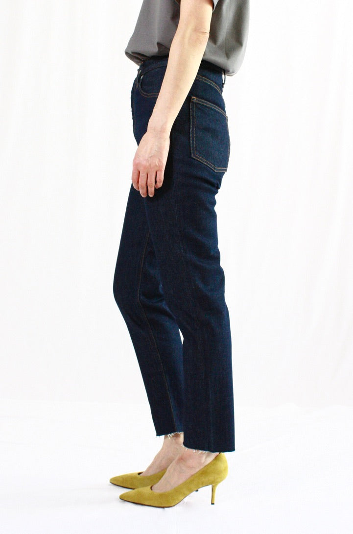 HYKE / TAPERED JEANS・ONE WASH BLUE