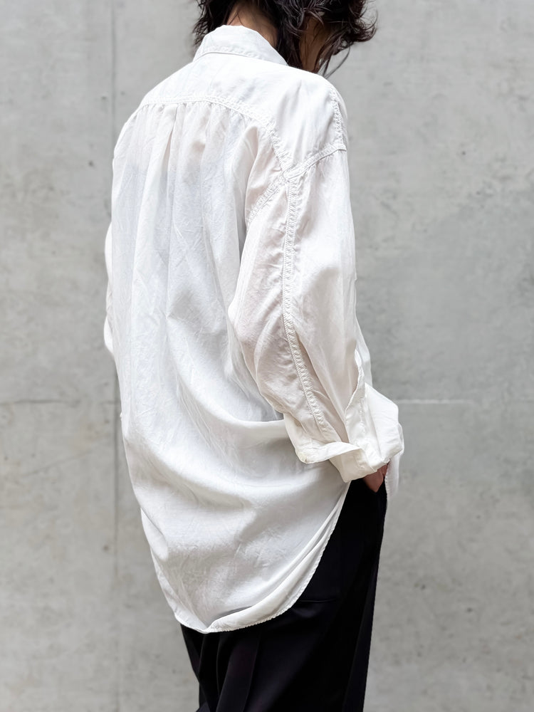 KATHARINE HAMNETT / PARACHUTE LONG TAIL SHIRT / WHITE / TKH-S90