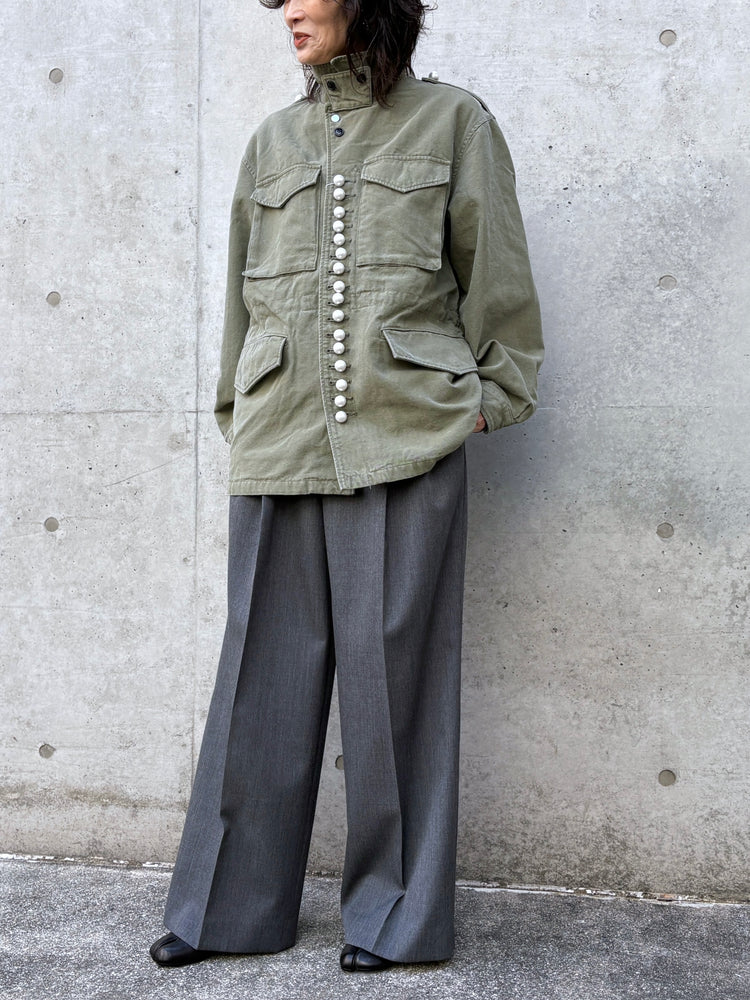 CINOH / PEARL BUTTON M-43 FIELD JACKET / KHAKI / E21-005