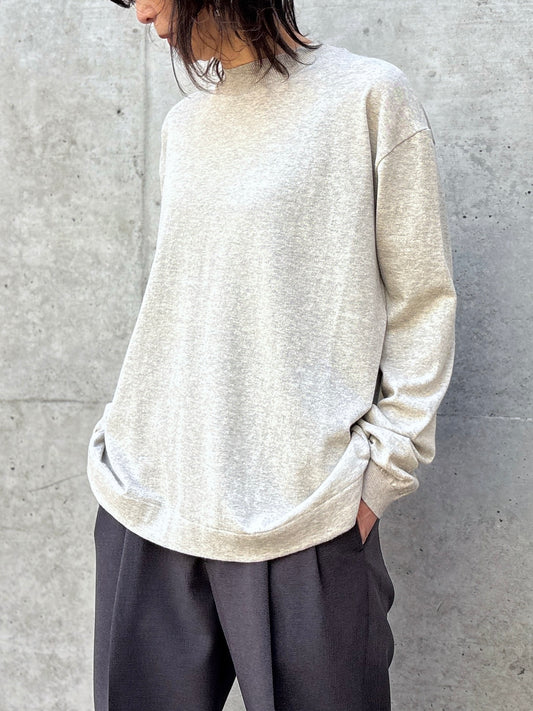 MEYAME / COTTON KNIT LONG SLEEVE TEE / HEATHER GRAY / MEY-2304