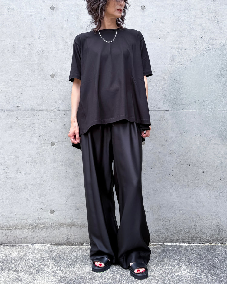ADAWAS / DRY COTTON JERSEY FLARED TEE / BLACK / ADWS-507-39