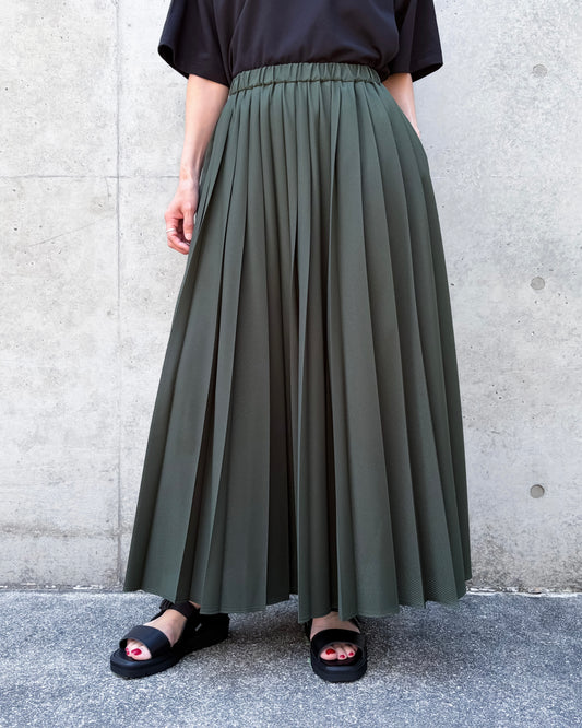 någonstans / pleats skirt / Olive / 470JA431-0071
