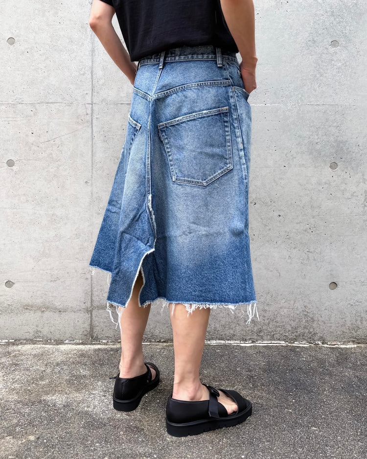 MADISONBLUE / 5POCKET REMAKE A-LINE SK DENIM / BLUE / MB244-6001