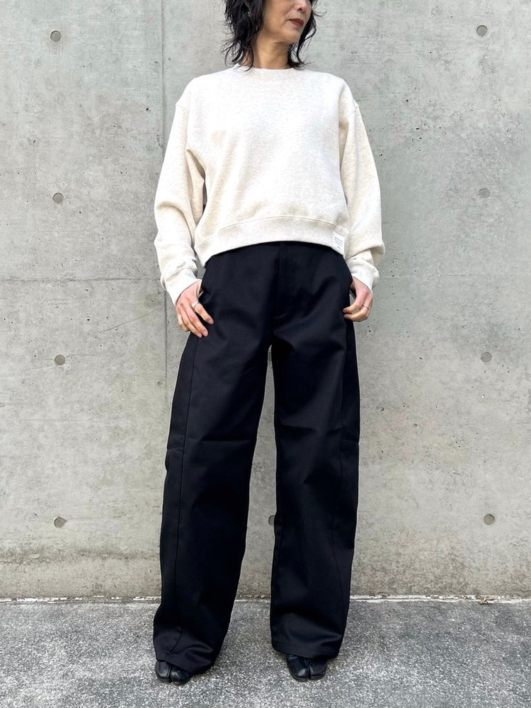 HYKE / T/C BARREL-LEG WORK PANTS / BLACK / 13394