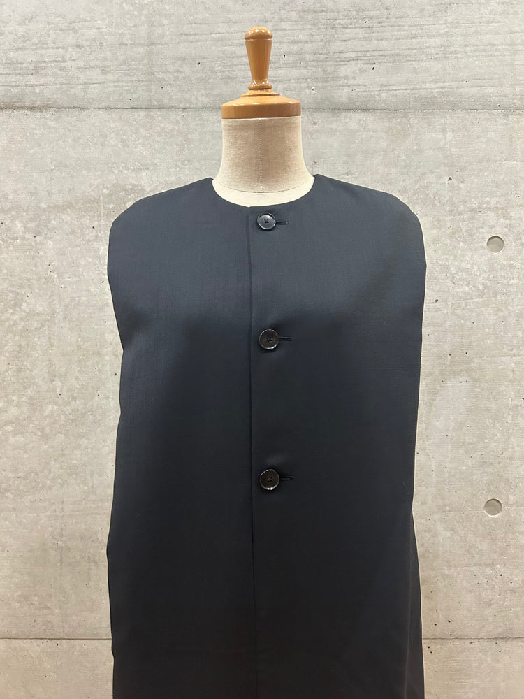 AURALEE / STRUCTURED WOOL DOUBLE CLOTH SLEEVELESS DRESS / TOP BLACK / A26DO1HP