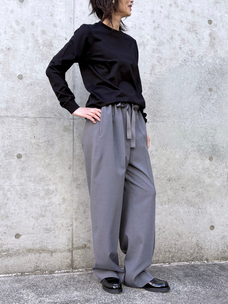 ASTRAET / ポリエステル イージー ワイドテーパードパンツ / MD.GRAY / 54142360008