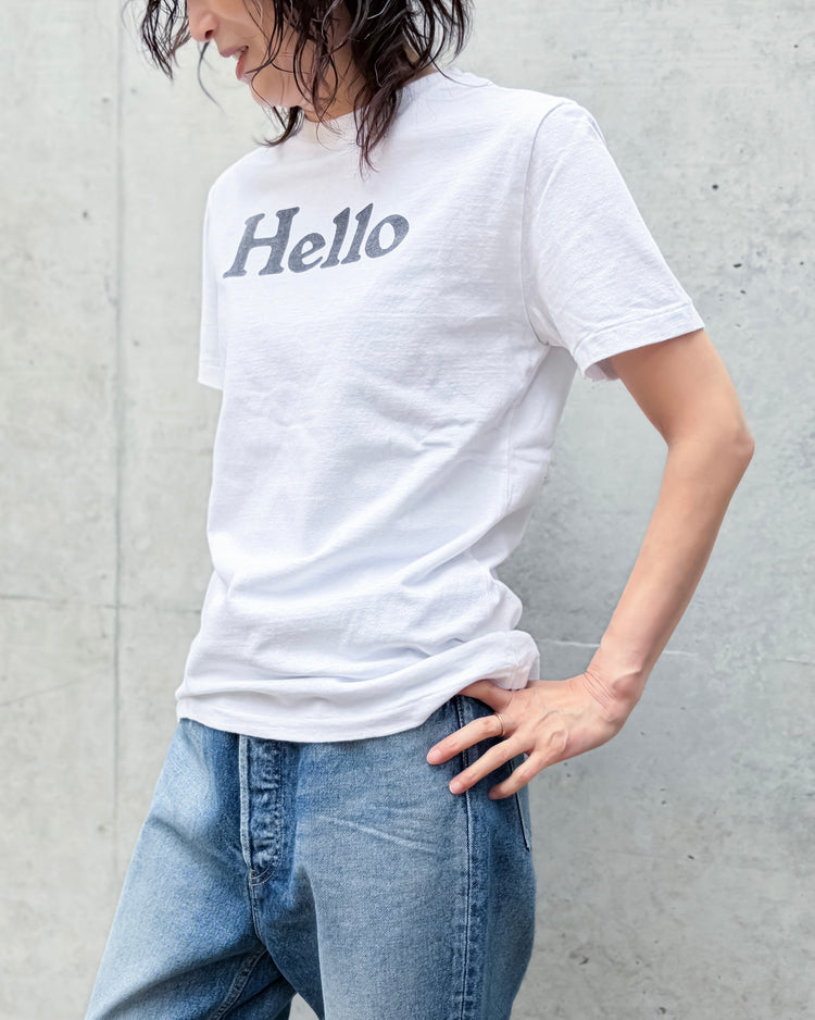 MADISONBLUE / HELLO CREW NECK TEE / WHITE / MB000-7001