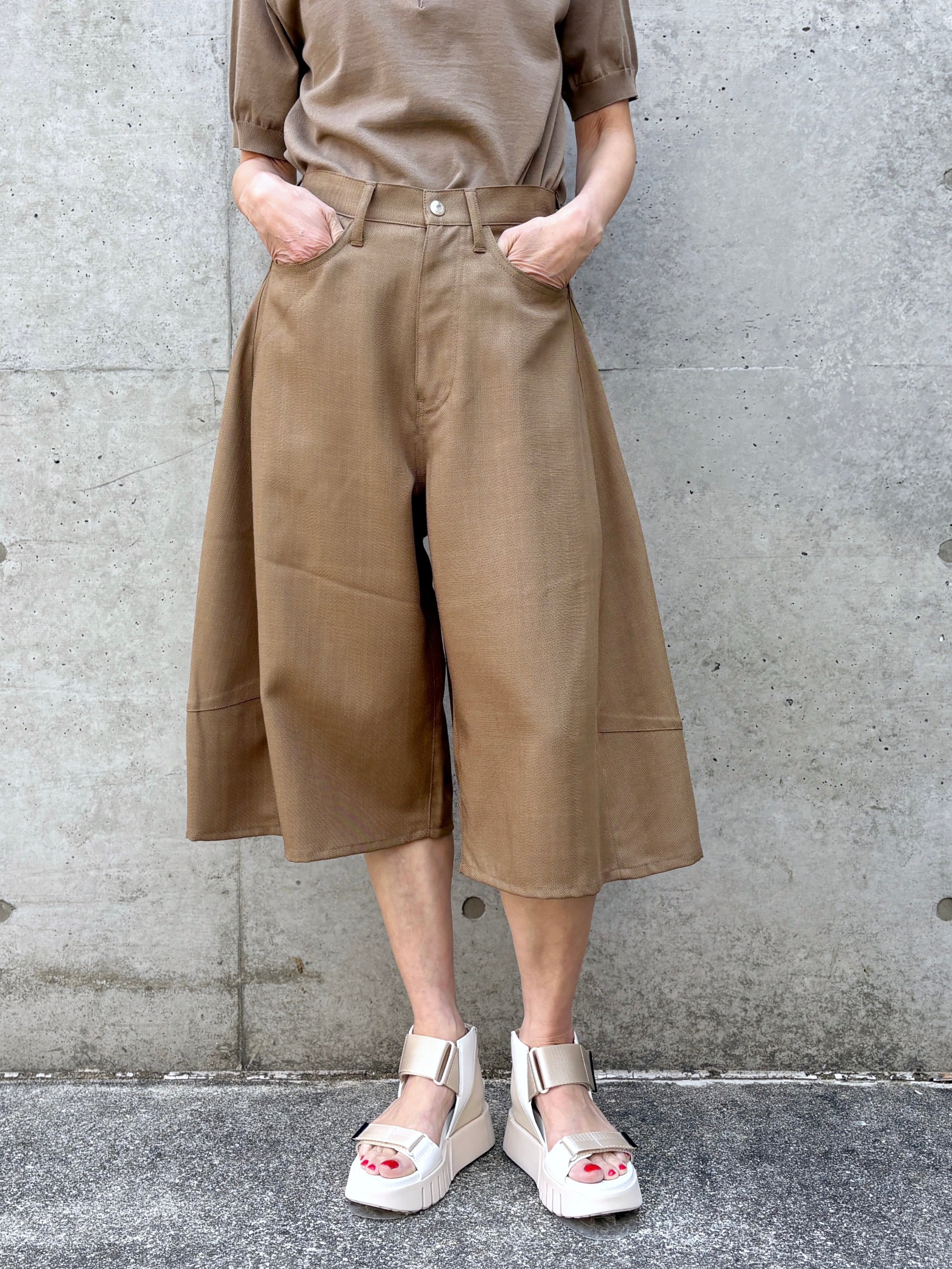 HYKE / OXFORD SHORTS / BEIGE / 13388