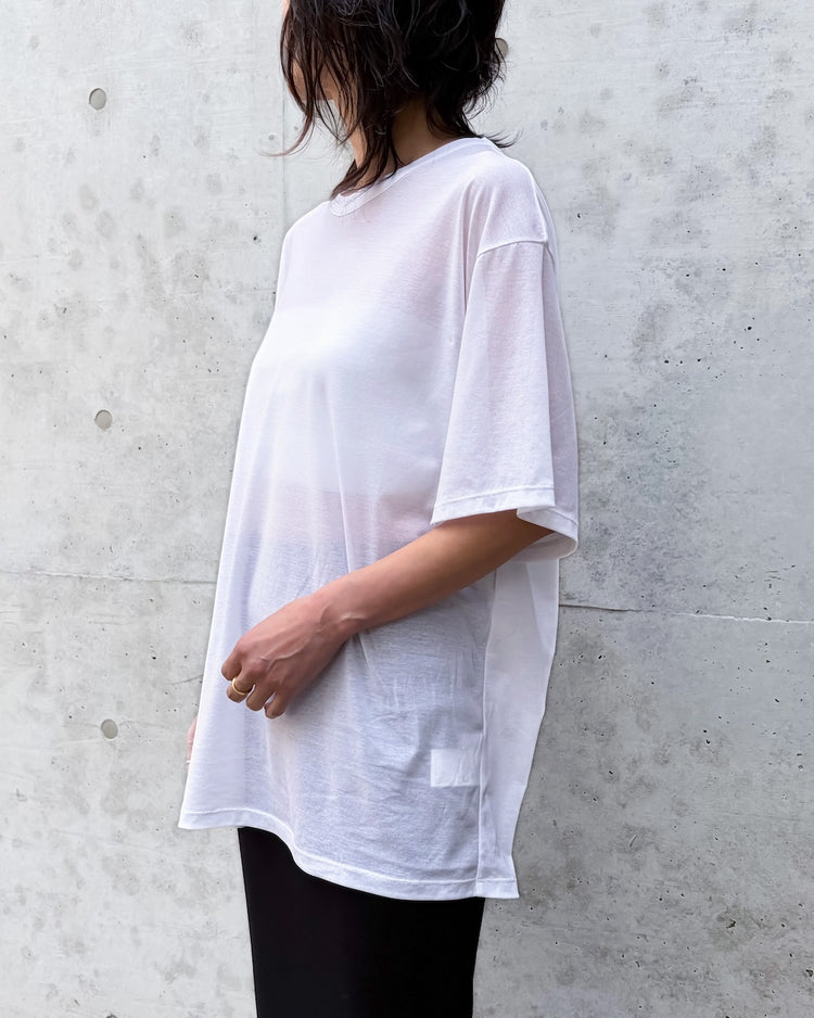 08sircus / Sheer cotton over tee / White / S26SS-CS01