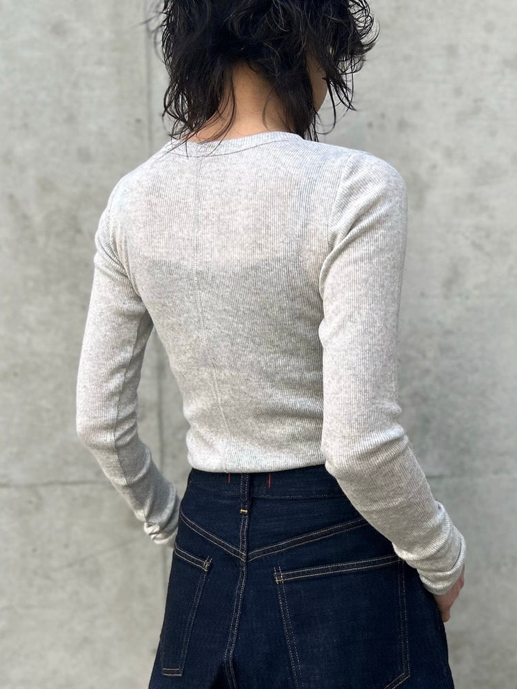 INSCRIRE / Gauze teleco long sleeve Tee / l.gray / I26SS-CUT3