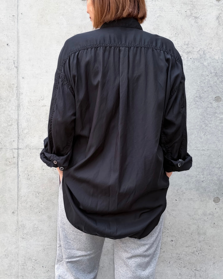 KATHARINE HAMNETT / PARACHUTE LONG TAIL SHIRT / BLACK / TKH-S90