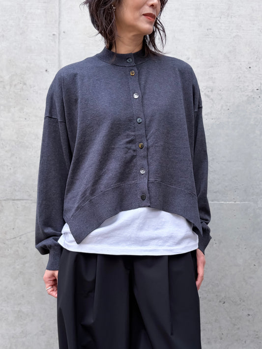 ENFÖLD / HIGH-NECK CARDIGAN / C.GRY / 300JS270-0301