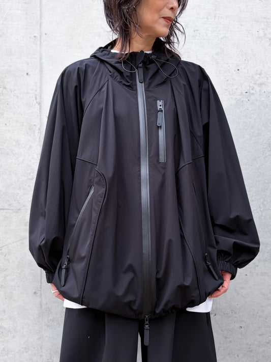 någonstans / hoodie balloon blouson / black / 470JS130-0371