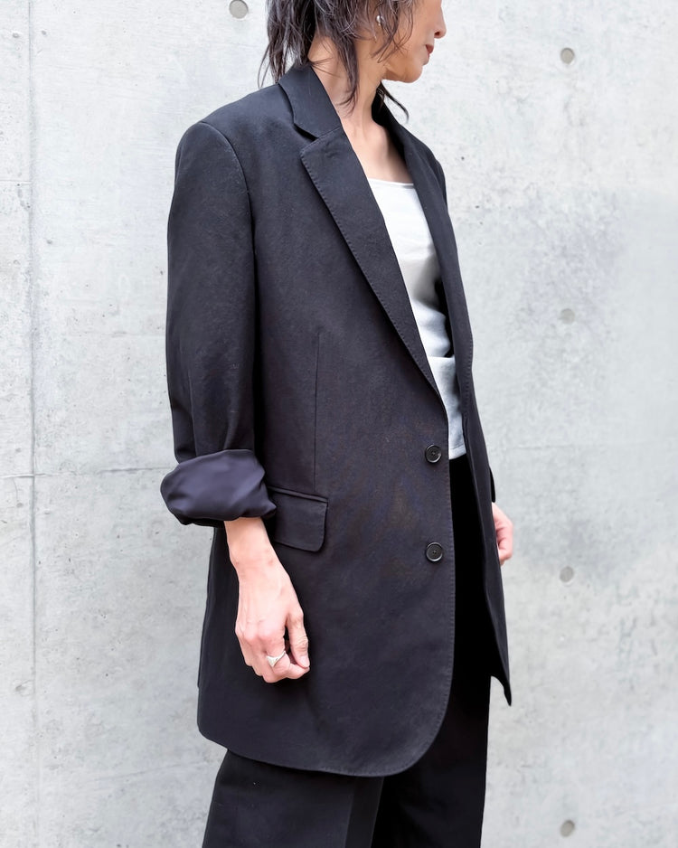 AURALEE / WOOL COTTON LINEN OX JACKET / BLACK / A26SJ04WD
