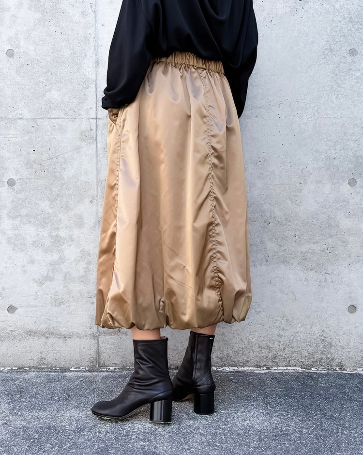 noir kei ninomiya / ナイロンツイルバルーンスカート / BEIGE / 3A-S021
