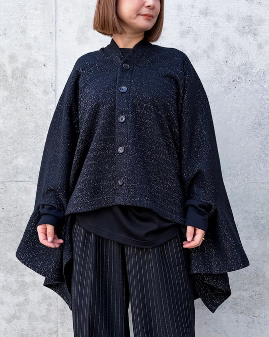JUNYA WATANABE / ウールパイル天竺×フェイクファー ボレロ風JK / BLACK×BLACK / JR-J021