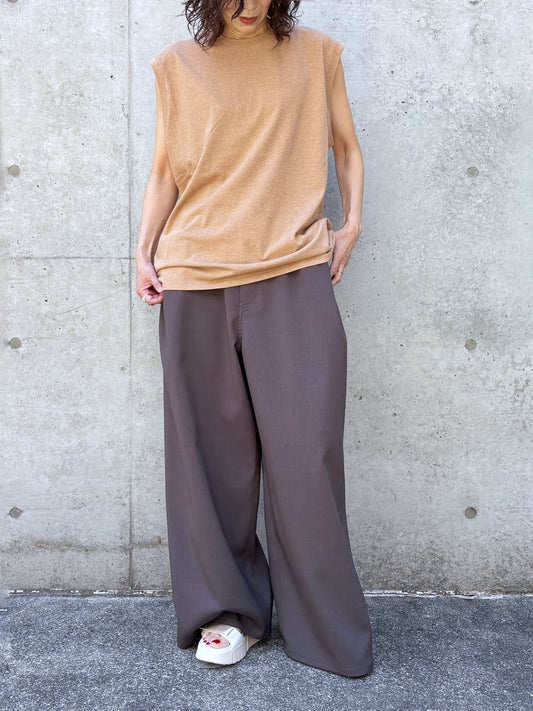 INSCRIRE / Raffi Gauze Sleeveless Teet / PINK BROWN / I26SSCUT11