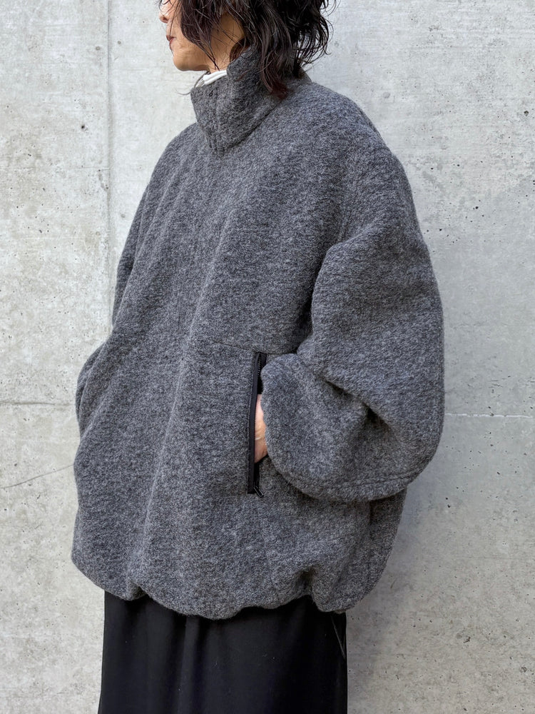 CLANE / SLIVER HALF ZIP TOPS / GRAY / 19105-1422