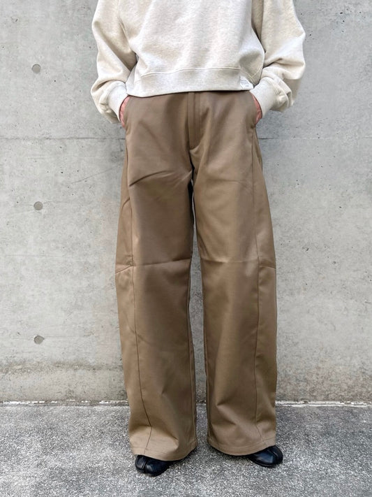 HYKE / T/C BARREL-LEG WORK PANTS / BEIGE / 13394