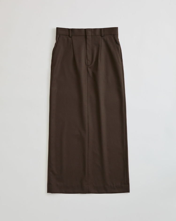 THE SHINZONE / WASHABLE WOOL CHRYSLER SKIRT / BROWN / 26AMSSK04