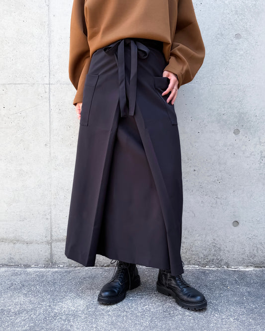 COGTHEBIGSMOKE / MINA DOUBLE WRAP SKIRT / BLACK
