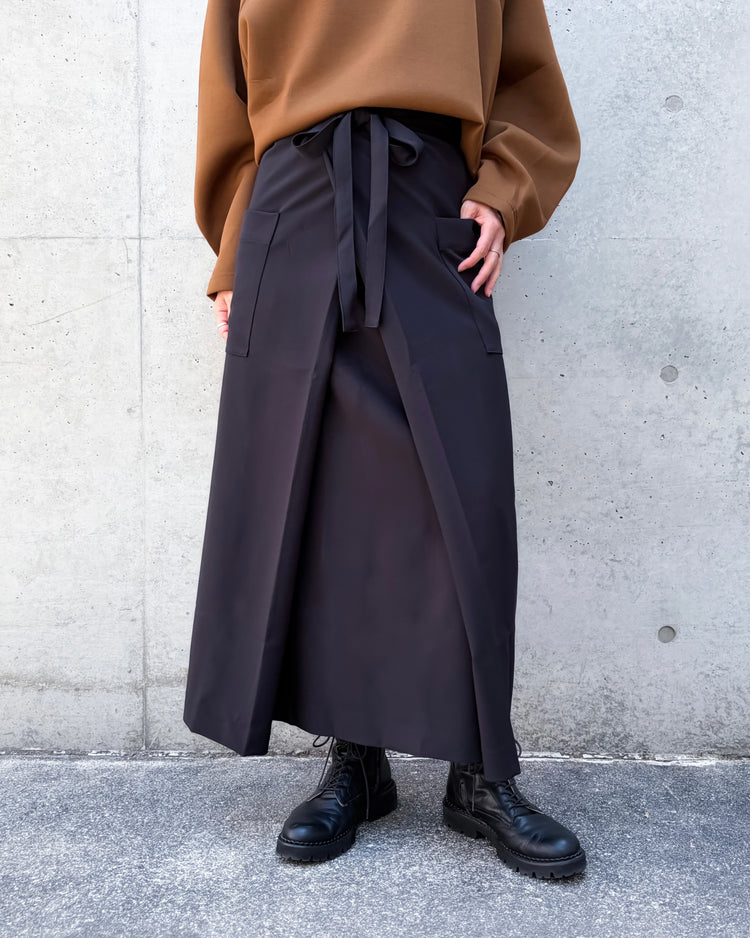 COGTHEBIGSMOKE / MINA DOUBLE WRAP SKIRT / BLACK