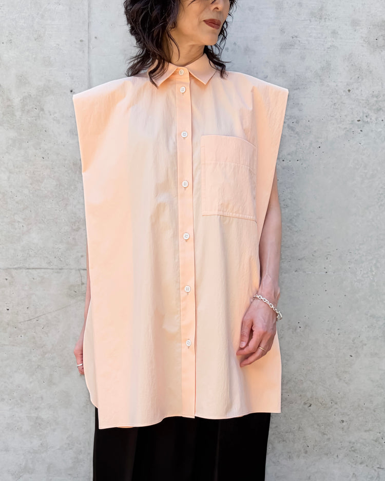 någonstans / no-sleeves big shirt / apricot / 470JA830-0031