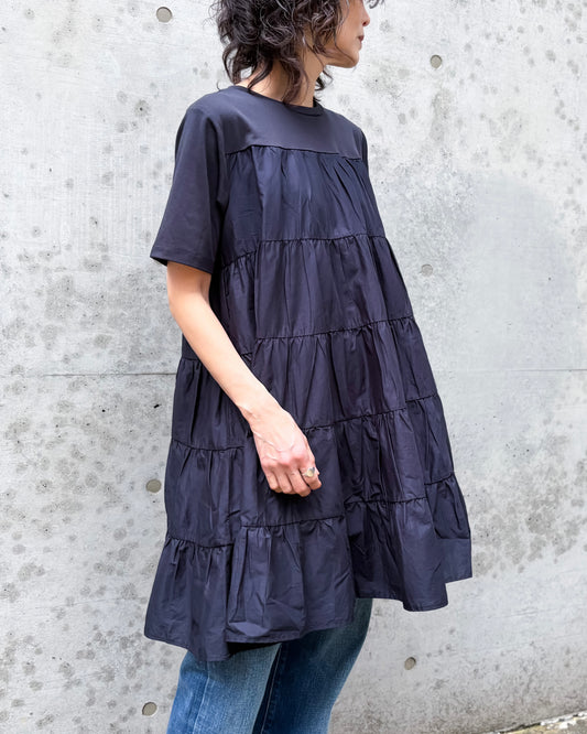ADAWAS / TIERED COTTON TUNIC / MIDNIGHT / ADWS-507-22