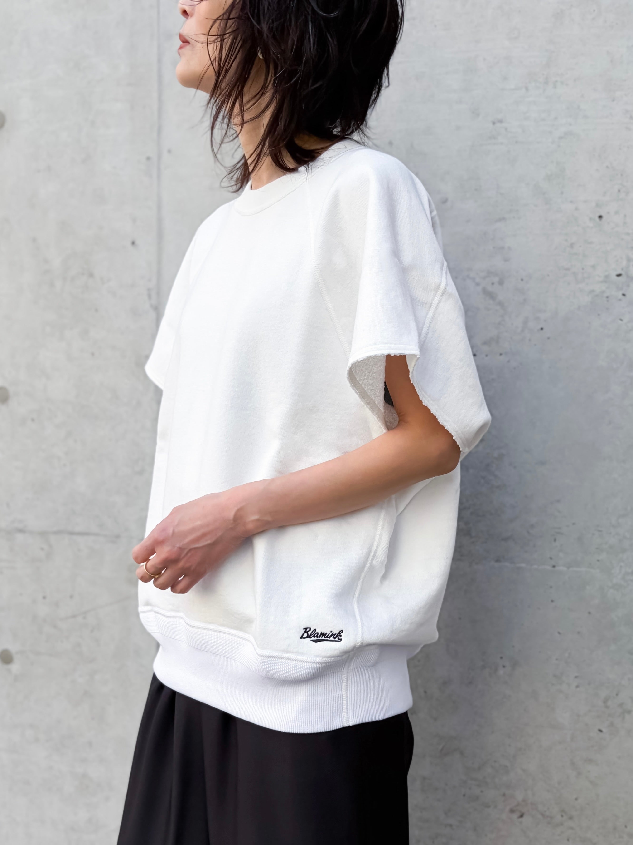 BLAMINK / 吊り裏毛ショートスリーブ / WHITE / 7917-222-0058