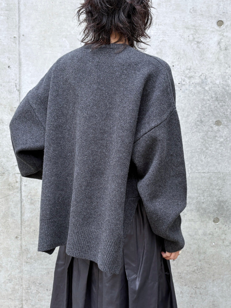 ENFÖLD / CIRCLE CARDIGAN / C.GRAY / 300IA270-2501