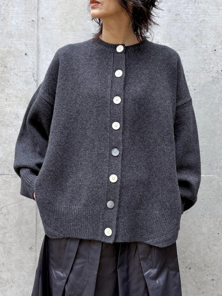 ENFÖLD / CIRCLE CARDIGAN / C.GRAY / 300IA270-2501